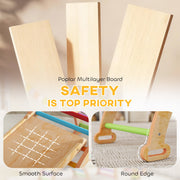 AIYAPLAY 9-in-1 Wooden Toddler Climbing Frame with Slide & Arch image 4