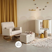 Gaia Baby Serena Nursing Chair and Footstool Set - Ecru Corduroy image 3
