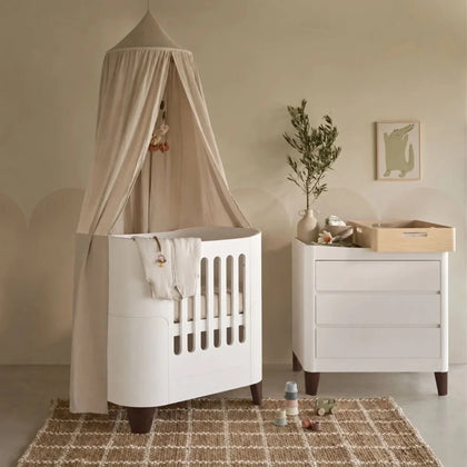 Gaia Baby Serena Mini Cot & Dresser Room Set - White/Walnut
