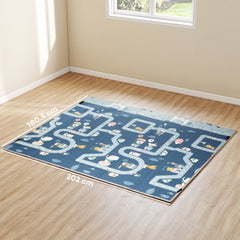 AIYAPLAY Foldable Baby Play Mat & Playpen – Reversible Traffic & Grey Diamond Design