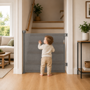 FYLO Baby Fabric Safety Retractable Stair Gate - Grey (Upto 120cm Width) image 2