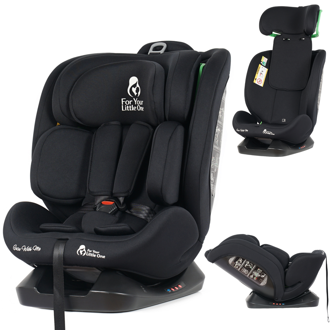 For Your Little One GrowWithMe i-Size Car Seat - Midnight Black (Birth-12 Years)