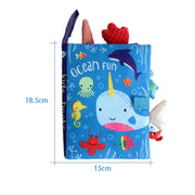 0-36M Baby Early Learning Toy Tail Cloth Book Parent-child Interactive Sound Paper Puzzle Cloth Book Rattle image 4