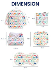 Mulmul Muslin Cotton Newborn Gift Set – Heart Print Baby Essentials image 11