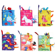 0-36M Baby Early Learning Toy Tail Cloth Book Parent-child Interactive Sound Paper Puzzle Cloth Book Rattle image 2