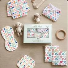 Mulmul Muslin Cotton Newborn Gift Set – Heart Print Baby Essentials