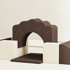AIYAPLAY 7-Piece Soft Play Set for Babies & Toddlers – Brown
