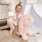 HOMCOM Plush Rabbit Rocking Toy with Sound – Pink (18–36 Months) image 2