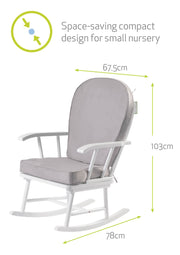 Hart Nursing Rocking Chair - White/Grey image 2