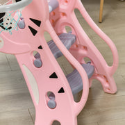 AIYAPLAY 3 in 1 Baby Slide for Indoor Use with Climber, Basketball Hoop, Basketball, for Ages 18-36 Months - Pink image 8