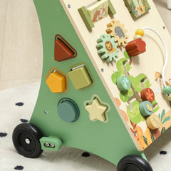AIYAPLAY Wooden Baby Walker with Activity Toys – Green