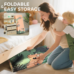 AIYAPLAY Double-Sided Foldable Baby Play Mat – Dinosaur Design