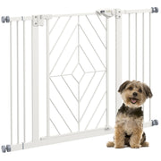 PawHut Pressure Fit Baby Safety Gate – 74–100cm, White image 1