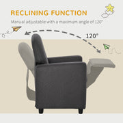 HOMCOM 2-in-1 Kids Armchair with Footrest – Grey image 4