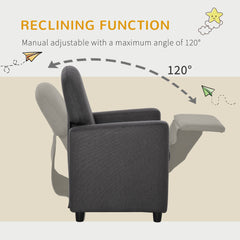 HOMCOM 2-in-1 Kids Armchair with Footrest – Grey