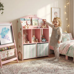 AIYAPLAY Kids Bookshelf & Storage Unit – Pink