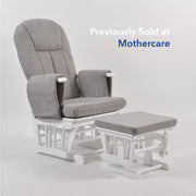 Nursing Chair and Footstool - Mothercare Best Seller - White/Grey image 3