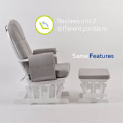 Nursing Chair and Footstool - Mothercare Best Seller - White/Grey image 5