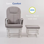 Nursing Chair and Footstool - Mothercare Best Seller - White/Grey image 4