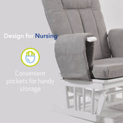 Nursing Chair and Footstool - Mothercare Best Seller - White/Grey image 7