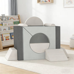 AIYAPLAY 12-Piece Modular Kids Play Sofa – Grey
