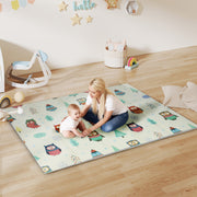 AIYAPLAY Foldable Baby Play Mat – Double-Sided Car Track & Owl Design, 200 x 150 cm image 1