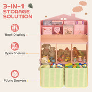 AIYAPLAY Kids Bookshelf & Storage Unit – Pink image 3