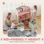 AIYAPLAY Kids Bookshelf & Storage Unit – Pink image 4