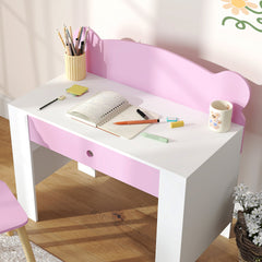 AIYAPLAY Kids Desk & Chair Set with Drawer – Pink