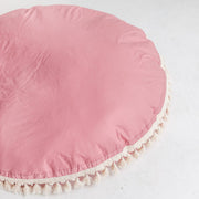 MINICAMP Large Floor Cushion with Tassels in Rose image 4