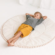 MINICAMP Kids Playmat with Pompom Border in Ecru image 4