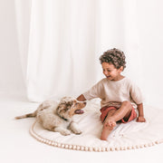 MINICAMP Kids Playmat with Pompom Border in Ecru image 3