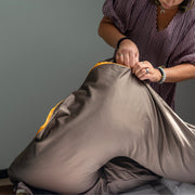 MINICAMP U-Shaped Comfort Pillow with Natural Sateen Cotton Cover in Cacao | Kapok or PES Filling image 14