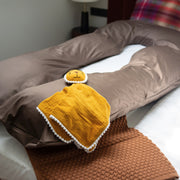 MINICAMP U-Shaped Comfort Pillow with Natural Sateen Cotton Cover in Cacao | Kapok or PES Filling image 12