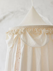 MINICAMP Kids Bed Canopy with Tulle & Tassels – Cream image 7