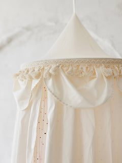 MINICAMP Kids Bed Canopy with Tulle & Tassels – Cream