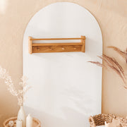 MINICAMP Solid Oak Floating Kids Bookshelf with Coat Hooks image 4