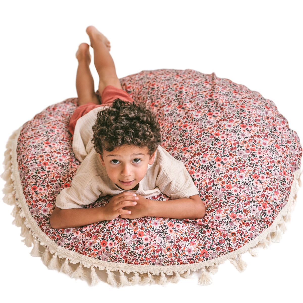 MINICAMP Big Floor Cushion in Rose Flower Pattern