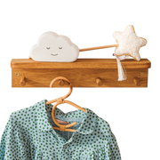 MINICAMP Floating Kids Bookshelf with Coat Hooks image 1