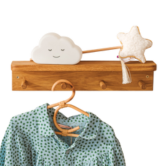MINICAMP Floating Kids Bookshelf with Coat Hooks