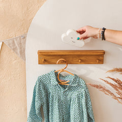 MINICAMP Floating Kids Bookshelf with Coat Hooks
