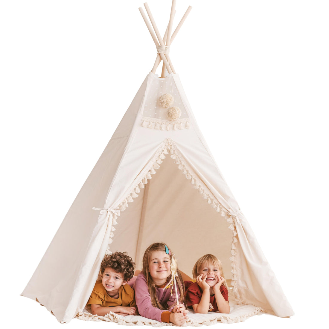 MINICAMP Extra Large Indoor Teepee Tent with Tassels
