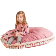 MINICAMP Large Floor Cushion with Tassels in Rose image 1