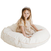 MINICAMP Boucle Fabric Kids Floor Cushion in Ecru image 1