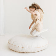 MINICAMP Boucle Fabric Kids Floor Cushion in Ecru image 2