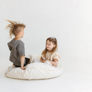 MINICAMP Boucle Fabric Kids Floor Cushion in Ecru image 3