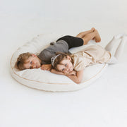 MINICAMP Boucle Fabric Kids Floor Cushion in Ecru image 5