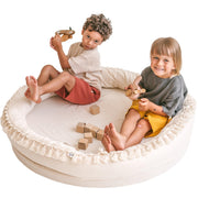 MINICAMP Large Round Nest Play Mat & Kids Lounger in Ecru image 1