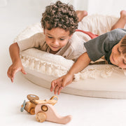 MINICAMP Large Round Nest Play Mat & Kids Lounger in Ecru image 3