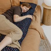 MINICAMP Long Maternity & Lumbar Support Pillow with Organic Cover in Navy Blue image 1